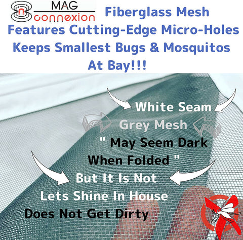 Image of Mag-Connexion Screen Door | 39"x 83" White - Fit Door Size up to 36 x 82