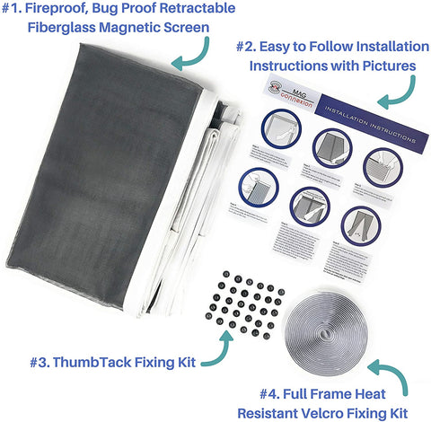 Image of Mag-Connexion Screen Door | 39"x 83" White - Fit Door Size up to 36 x 82