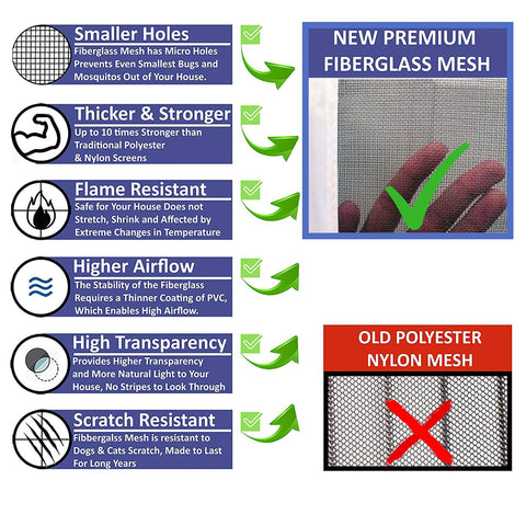 Image of Mag-Connexion Screen Door | 36"x83" White - Fit Door Size up to 34 x 82 inch