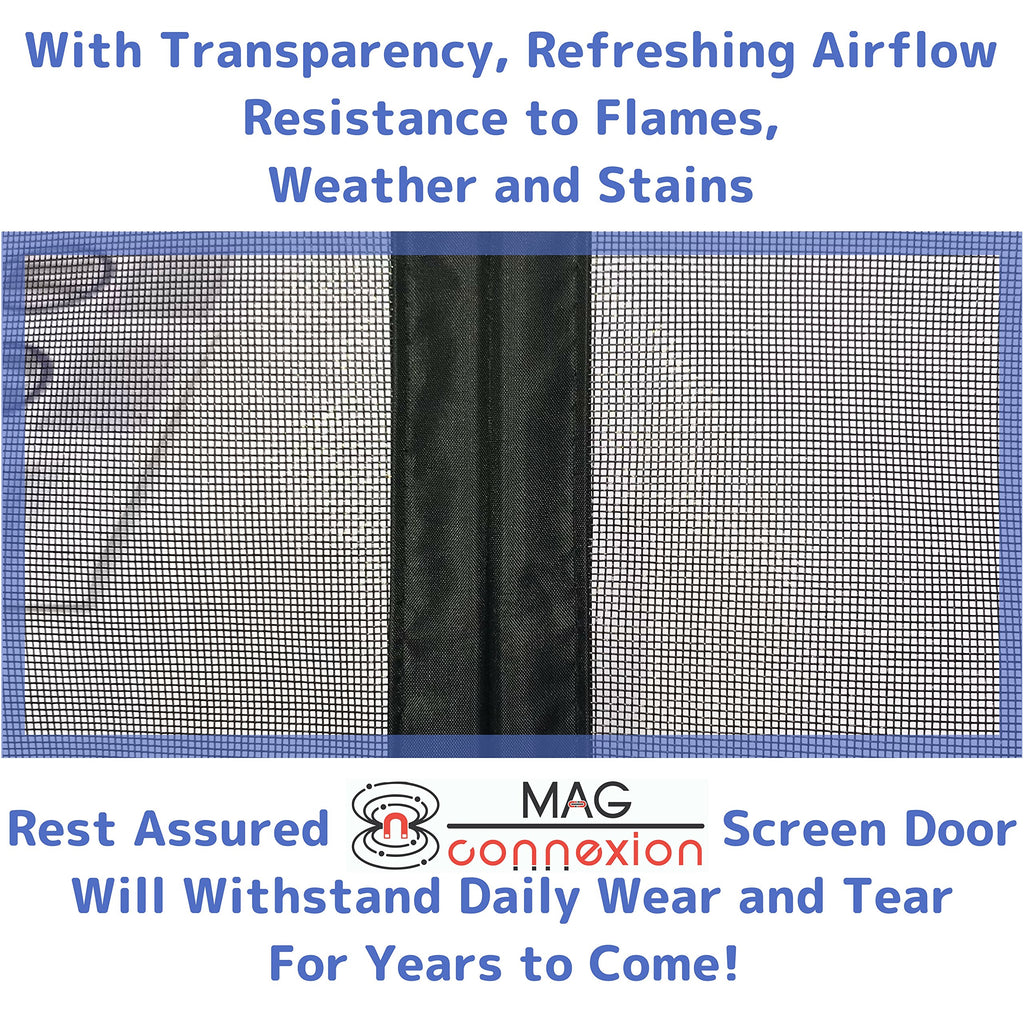 Mag-Connexion Screen Door | 72"x80" Black - Fit Double Doors up to 70" x 79"