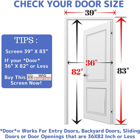 Image of Mag-Connexion Screen Door | 39"x 83" White - Fit Door Size up to 36 x 82