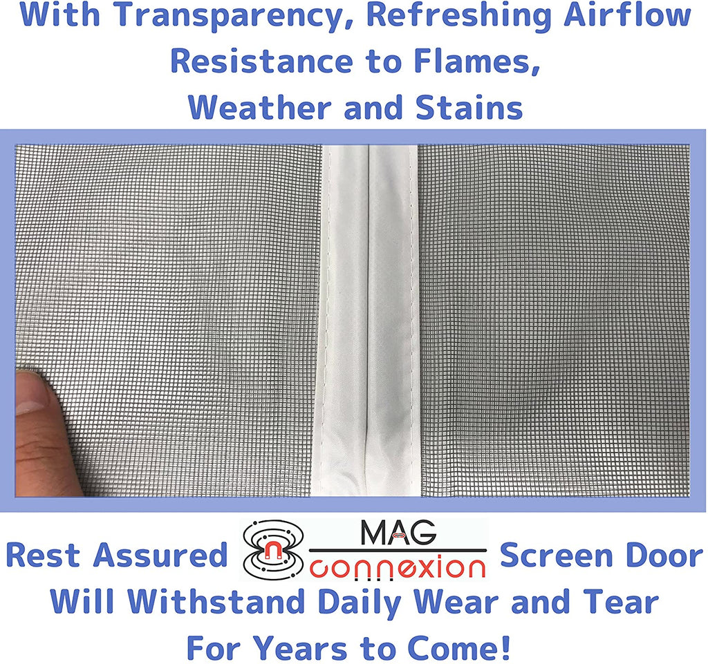 Mag-Connexion Screen Door | 39"x 83" White - Fit Door Size up to 36 x 82